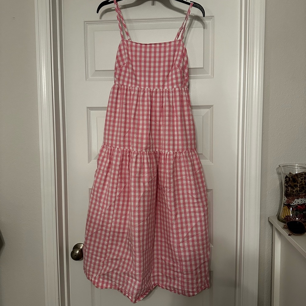 J Crew Pink Gingham Dress, size 2